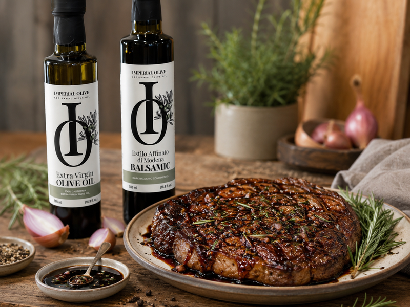 Grilled Rib Eye w/ Balsamic Reduction