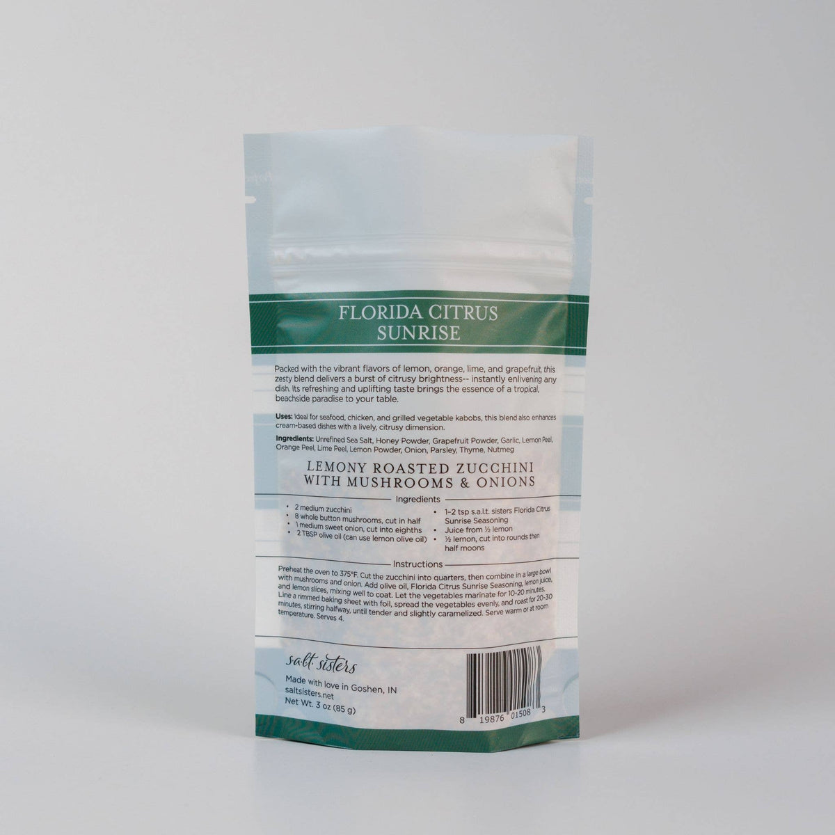 Salt Sisters - Herb, Spice & Salt Blend - Florida Citrus Sunrise - 3 oz Bag