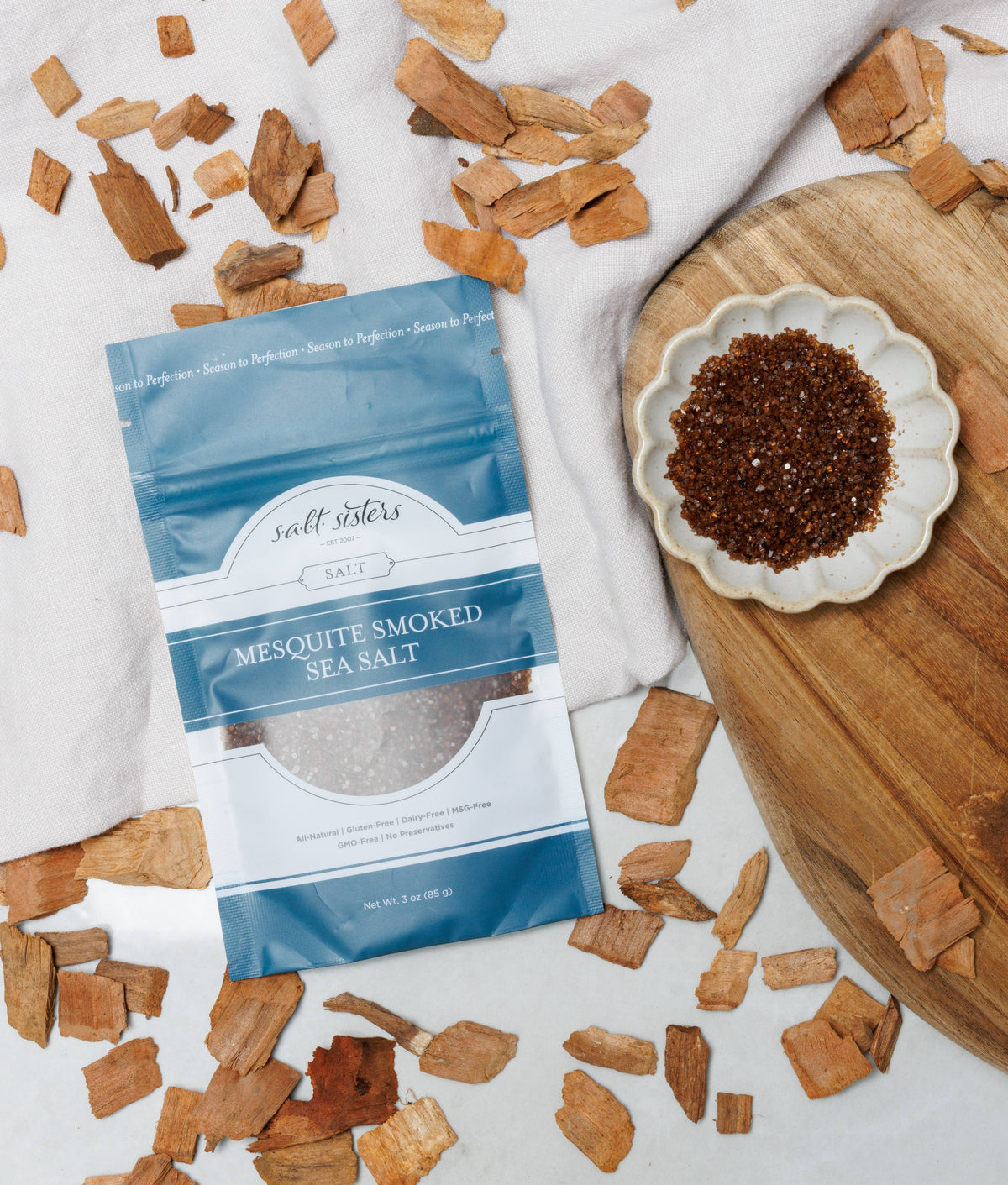 Salt Sisters - All-Natural Sea Salt - Mesquite Smoked - 3 oz