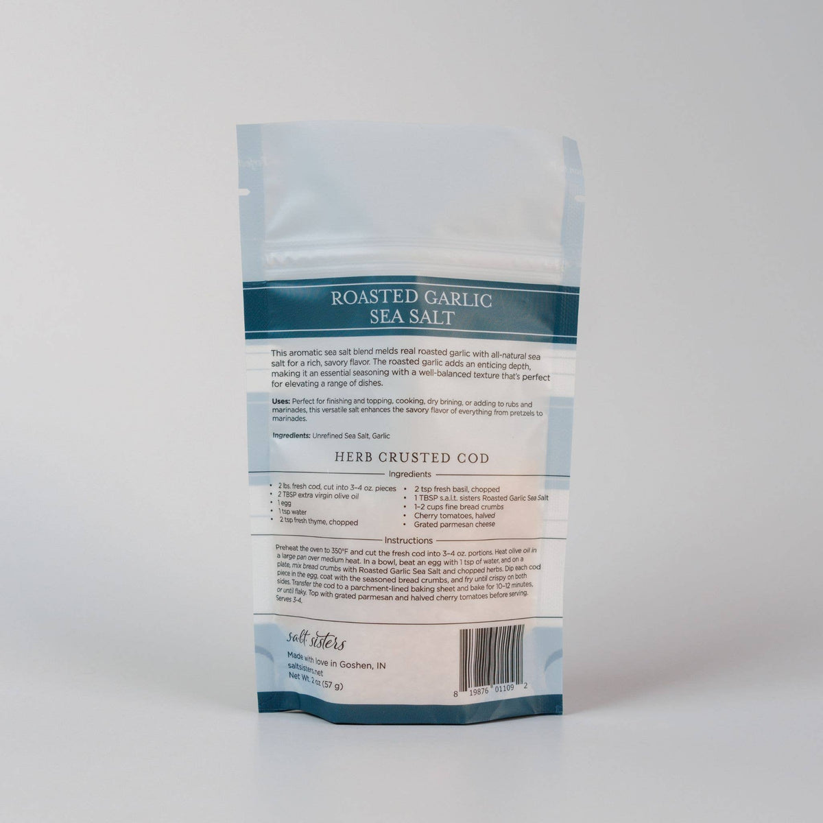 Salt Sisters - All-Natural Sea Salt - Roasted Garlic - 2 oz